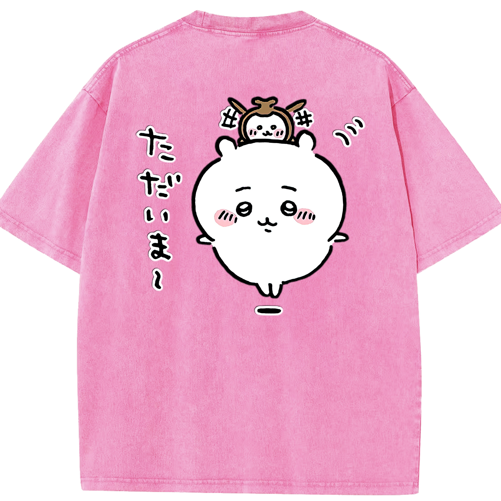 （画像用） ちいかわ ちいかわ Chii-kawa chiikawa 綿100% ヴィンテージ風 半袖Tシャツ（背面プリント）